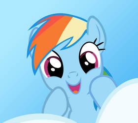 Rainbow Dash Vector With Background