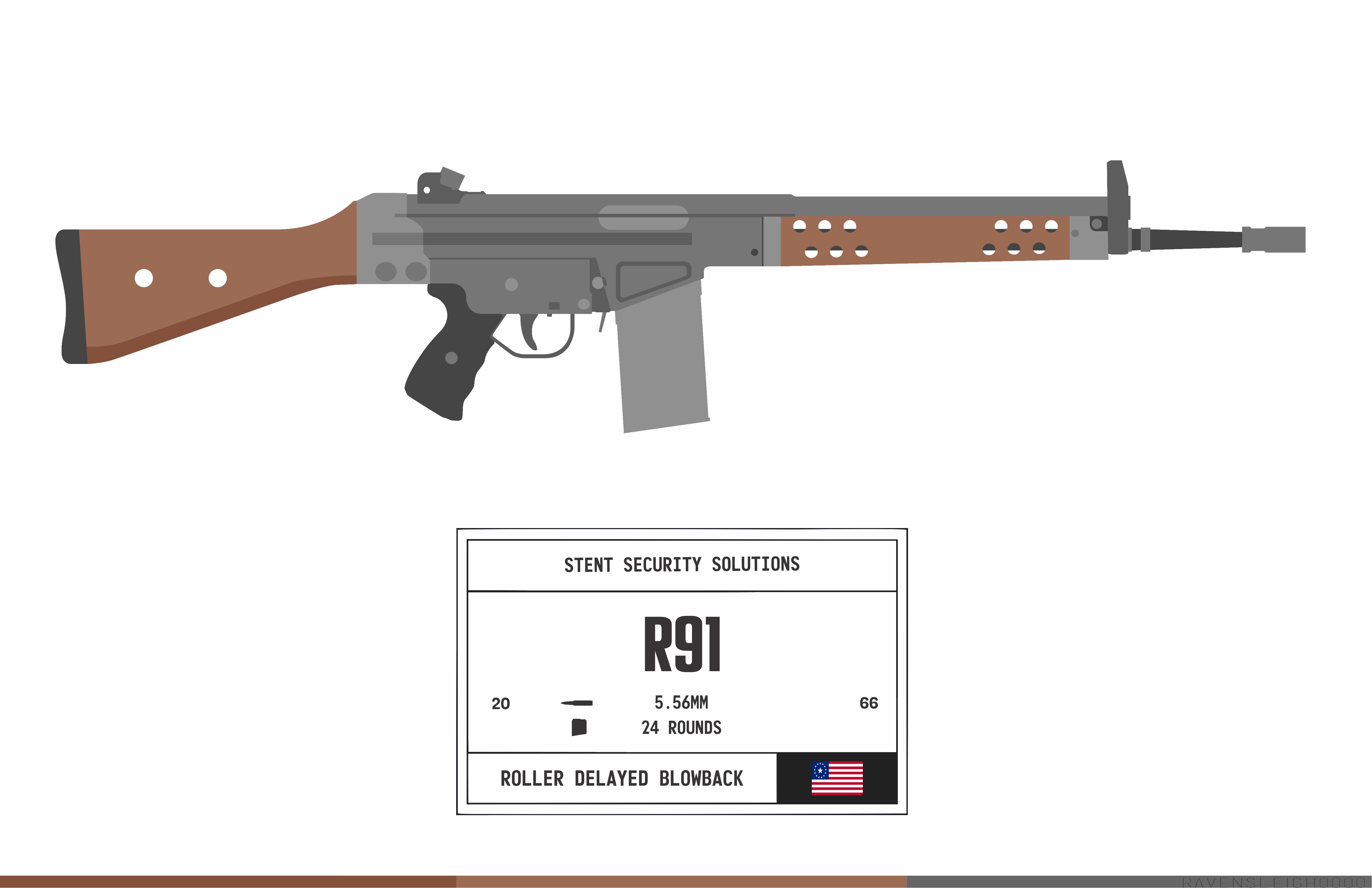 Fallout 3 R91 Assault Rifle Minimalist by ravensleigh on DeviantArt