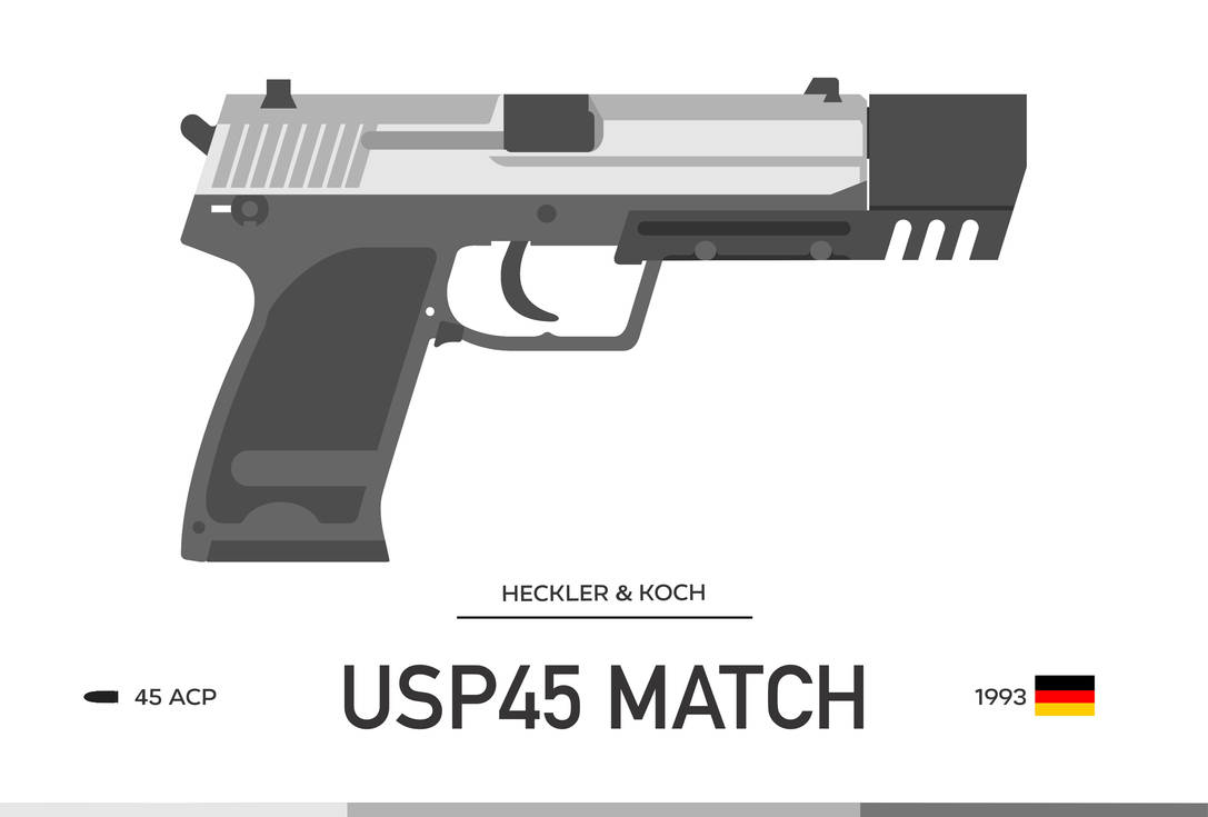 HK USP45 Match Minimalist art