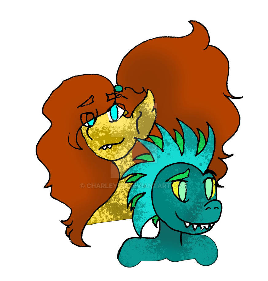 Alphys and Undyne kids by Charleyvs on DeviantArt