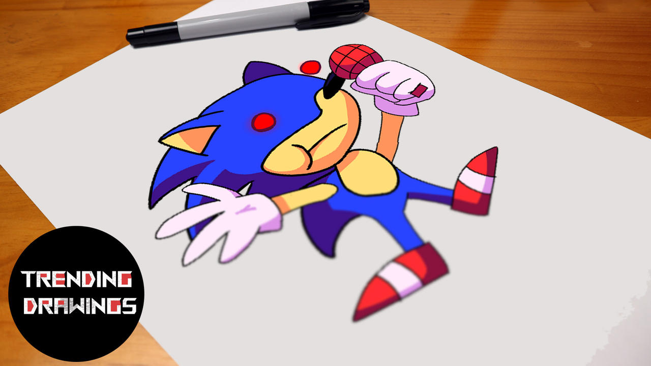 How To Draw FNF MOD Sonic EXE V2.0 - Lord X - Step by Step check out   channel in my profile : r/drawing