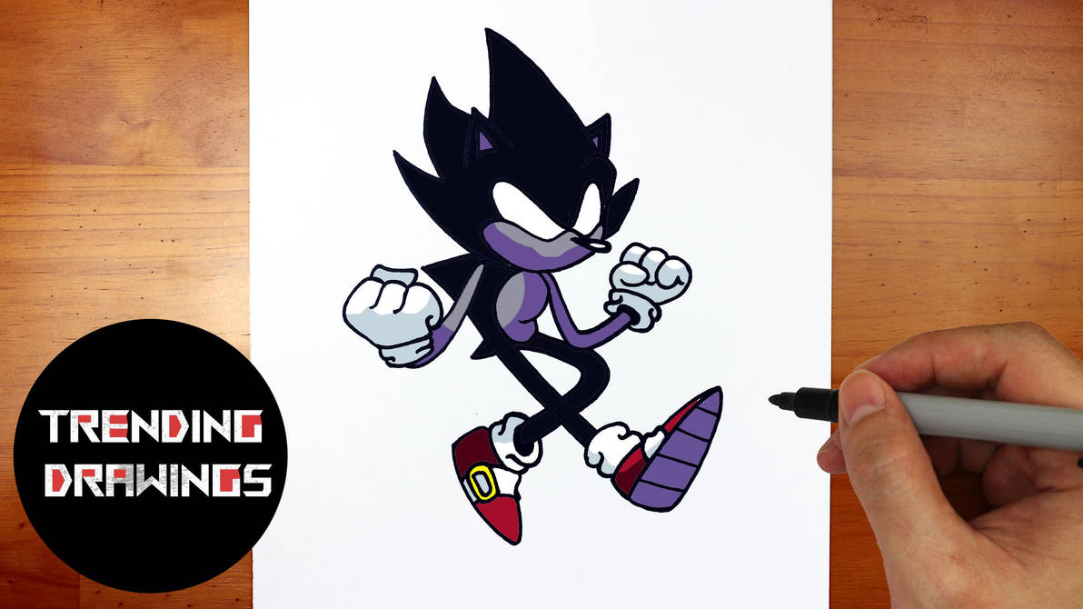 How To Draw Dark Sonic for Beginners 