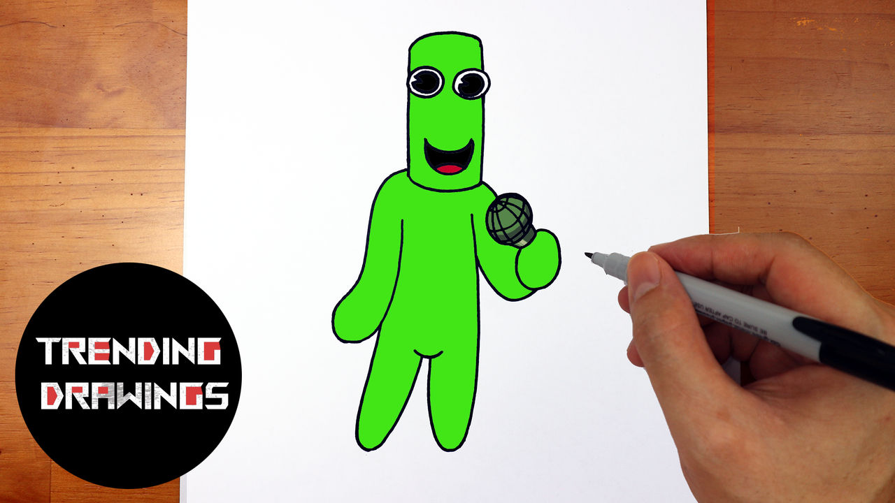 How To Draw FNF MOD Character - Green Rainbow Frie by DrawingAnimalsHowTo  on DeviantArt