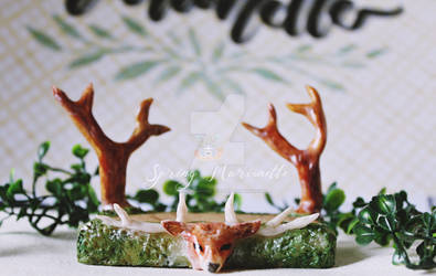 Whimsy reindeer business card holder