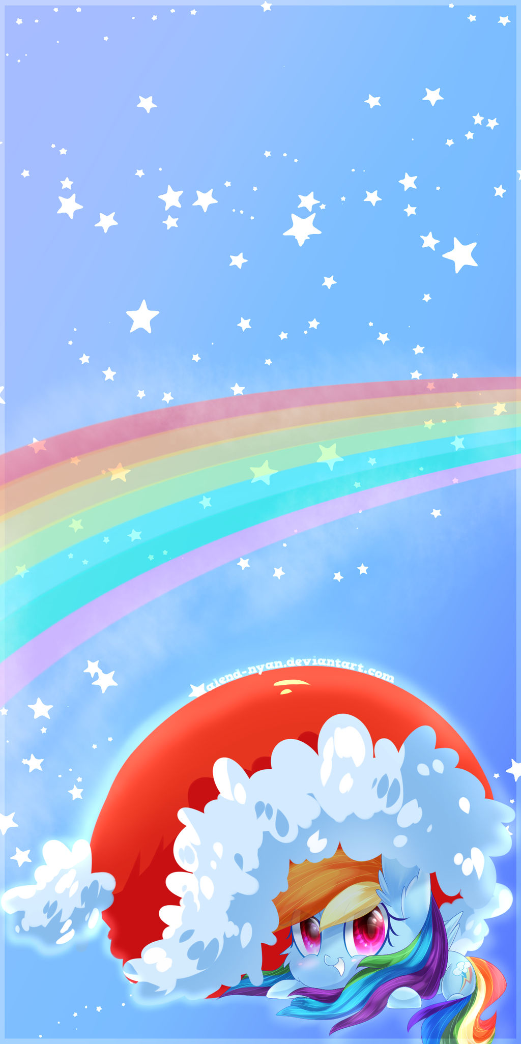 Rainbow Dash wearing Santa's hat:3