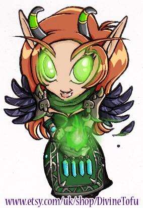 WoW Chibi : Blood Elf Warlock