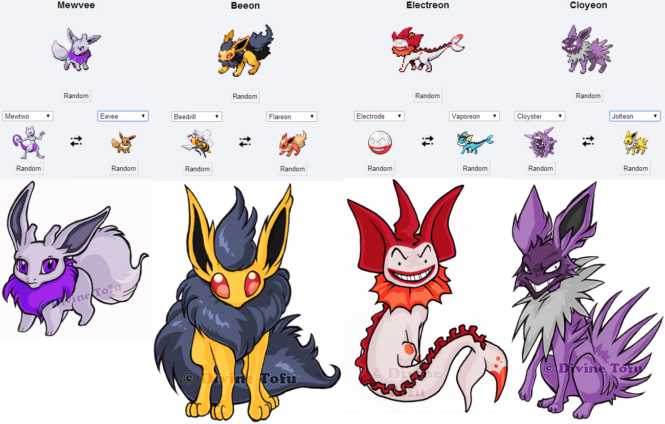 Pokemon Fusion Stickers Eeveeloution Set