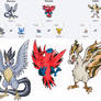 Pokemon Fusion Stickers Legendary Birds Set