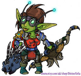 WoW Chibi: Goblin Hunter by DivineTofu