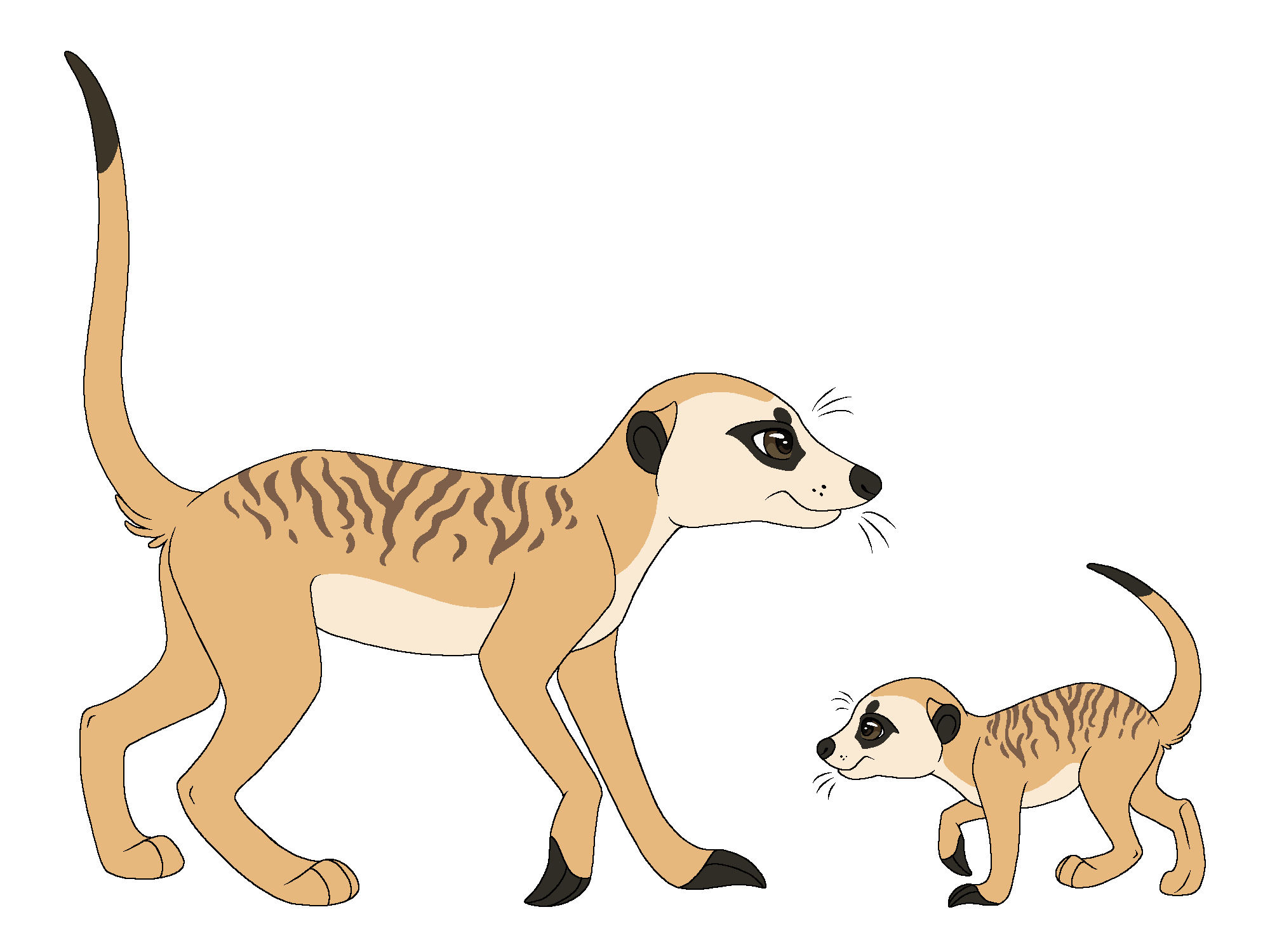 2023 Meerkat Base: Adult and Pup by TheNohrianRose on DeviantArt