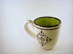 Handpainted Glass Coffee Cup by kimaloo