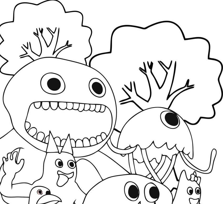 Garden of banban coloring pages - Busy Shark