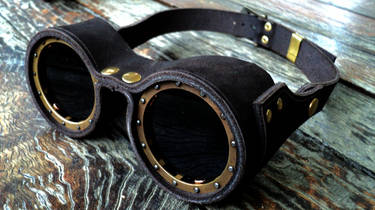 Leather n brass goggles