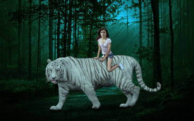 Girl on Tiger