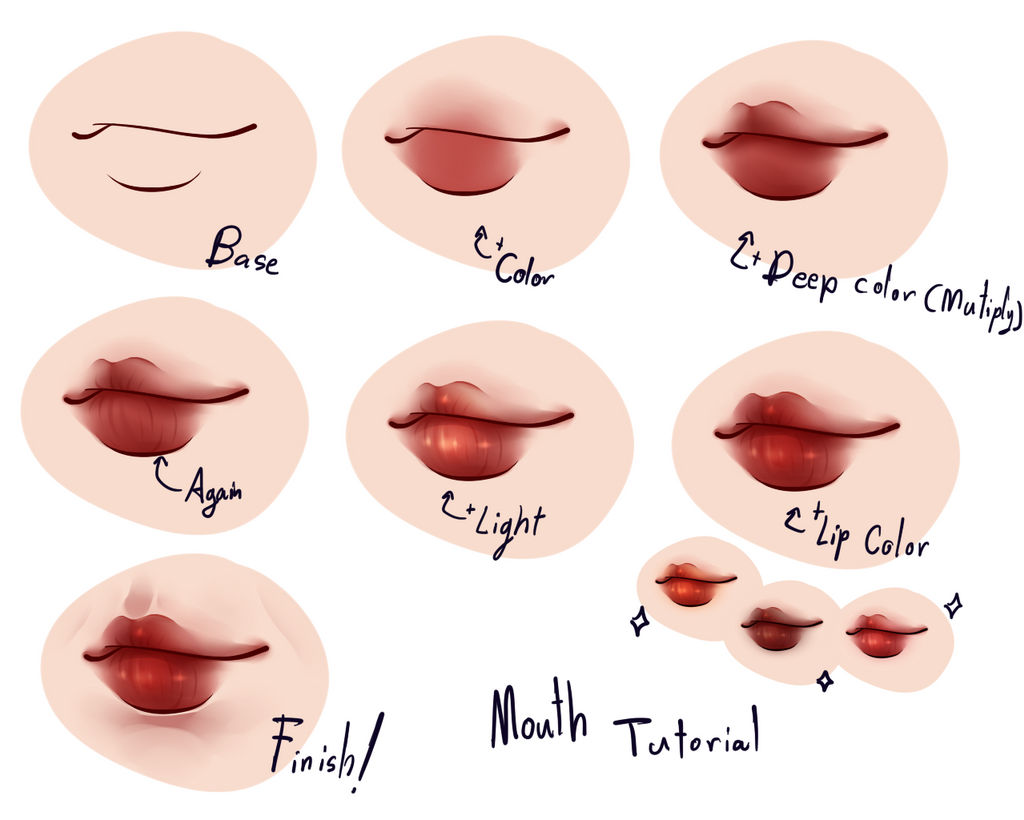 Color Mouth Tutorial Tutorial Mouth by LOUISalem on DeviantArt