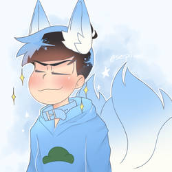 proud blue kitsune