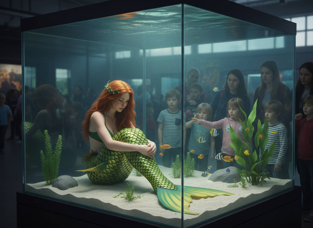 Mermaid Inheaker A lonely life being a mermaid in a display tank by JamieDeering on ...