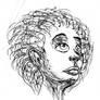 Random shaded afro hair woman