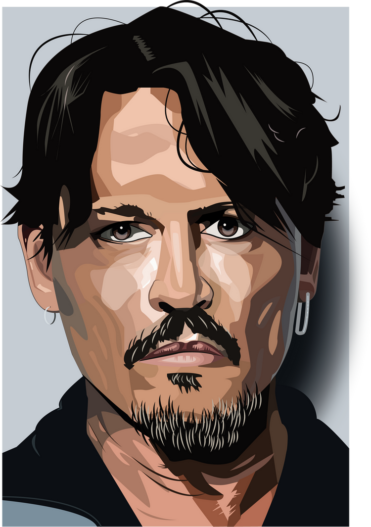 Johnny Depp- vector portrait by 1Blureye on DeviantArt