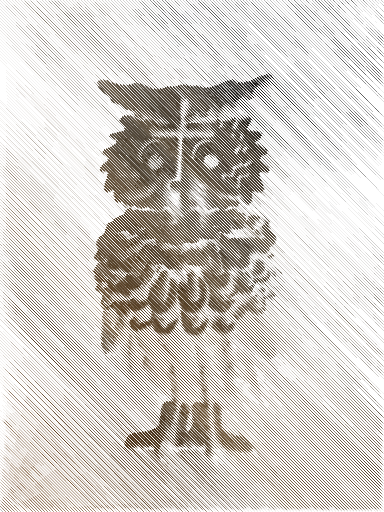 Woodcut of an owl