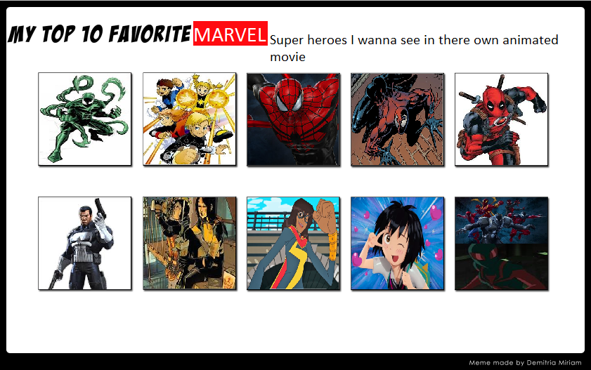 top 10 favorite MARVEL animated movie ideas. by symbiote12345 on DeviantArt