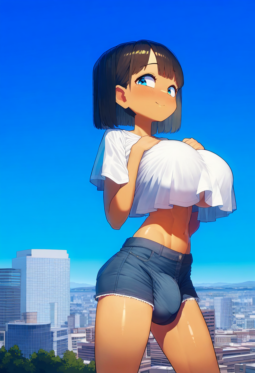 Fluta Inflation Short Futa Girl by SAmaster on DeviantArt