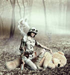 Teddy bear hunting by okissop