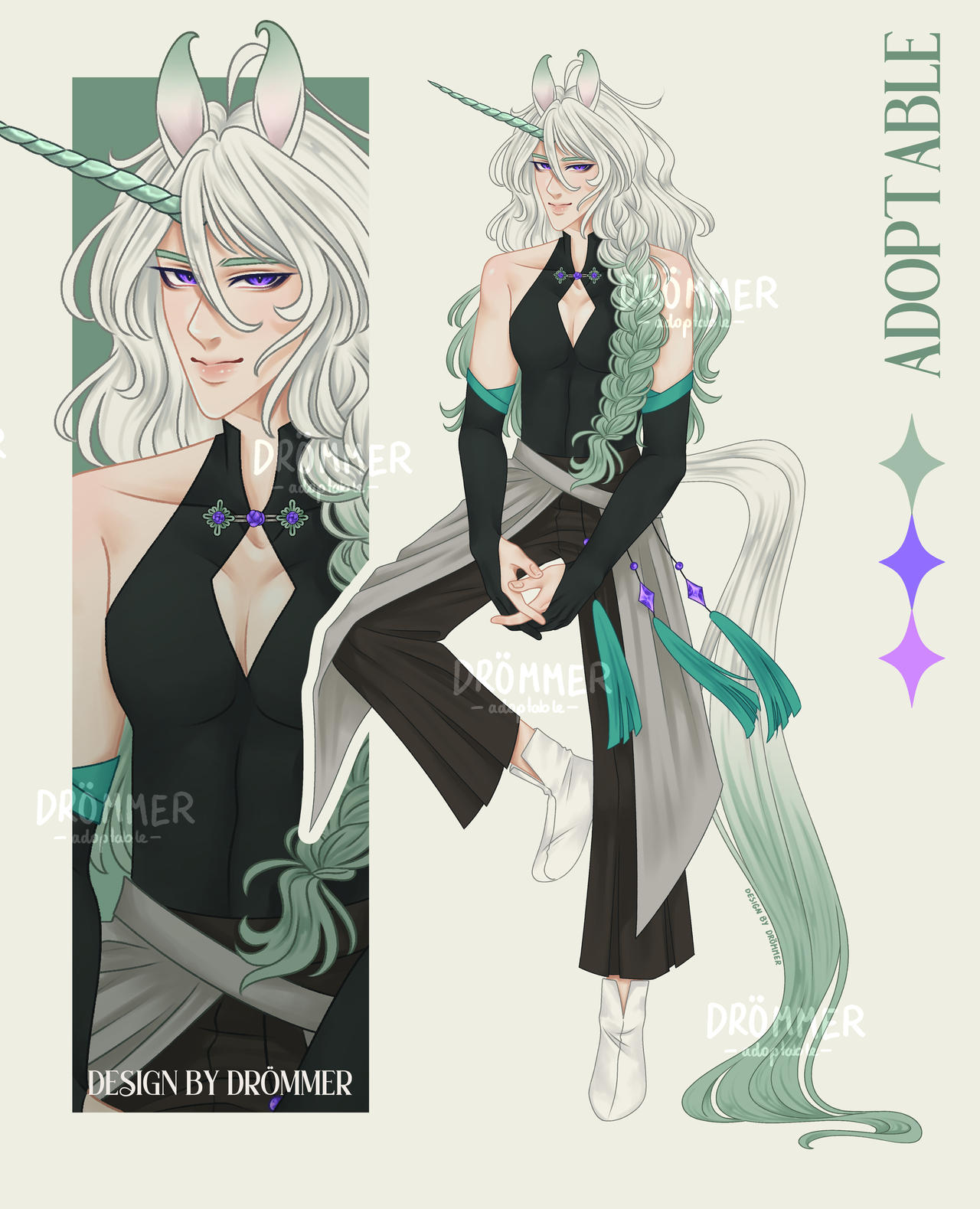 Adopt #033 - Green unicorn (CLOSED)