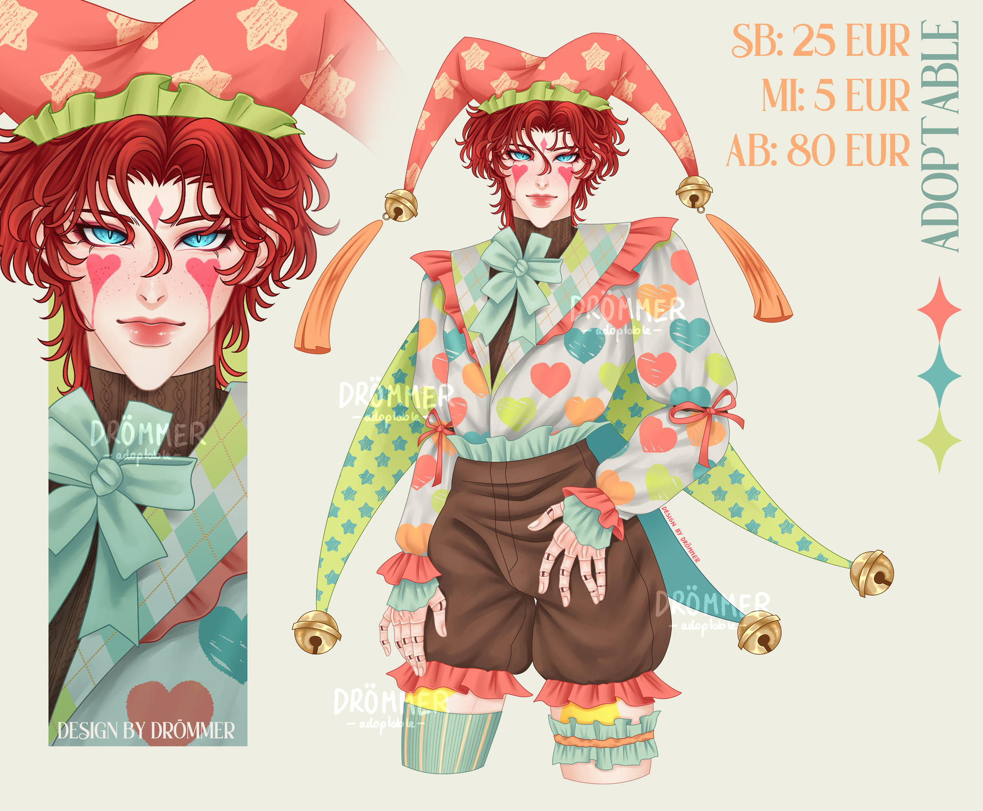 Adopt #059 - Clown doll (CLOSED)