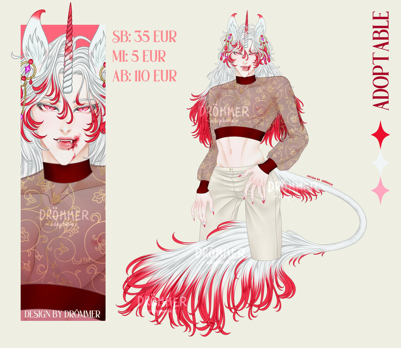 Adopt #069 - Vampire unicorn (CLOSED)