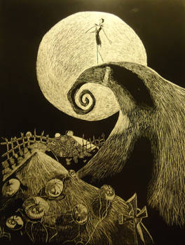 Nightmare Before Christmas Scratchboard