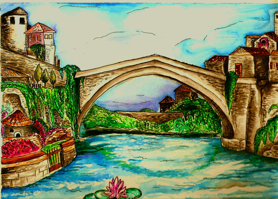 Stari Most Vector Drawing Stari Most 2 by Leptospyrra on DeviantArt