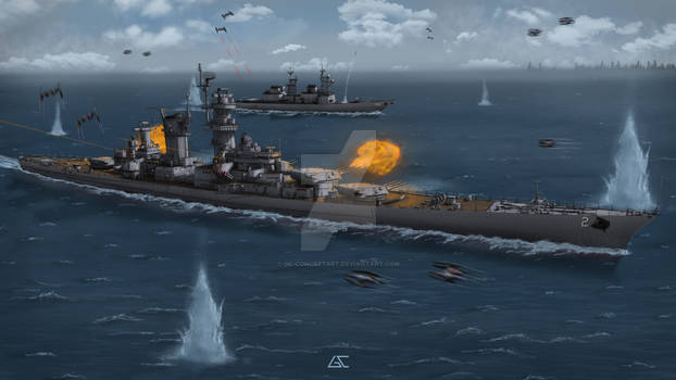 BATTLE OF TOKYO - USS GUAM (CB-2) UNDER ATTACK