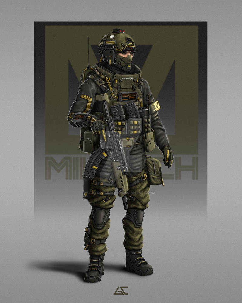 Militech Avs CYBERPUNK - MILITECH RIFLEMAN by GC-Conceptart on DeviantArt