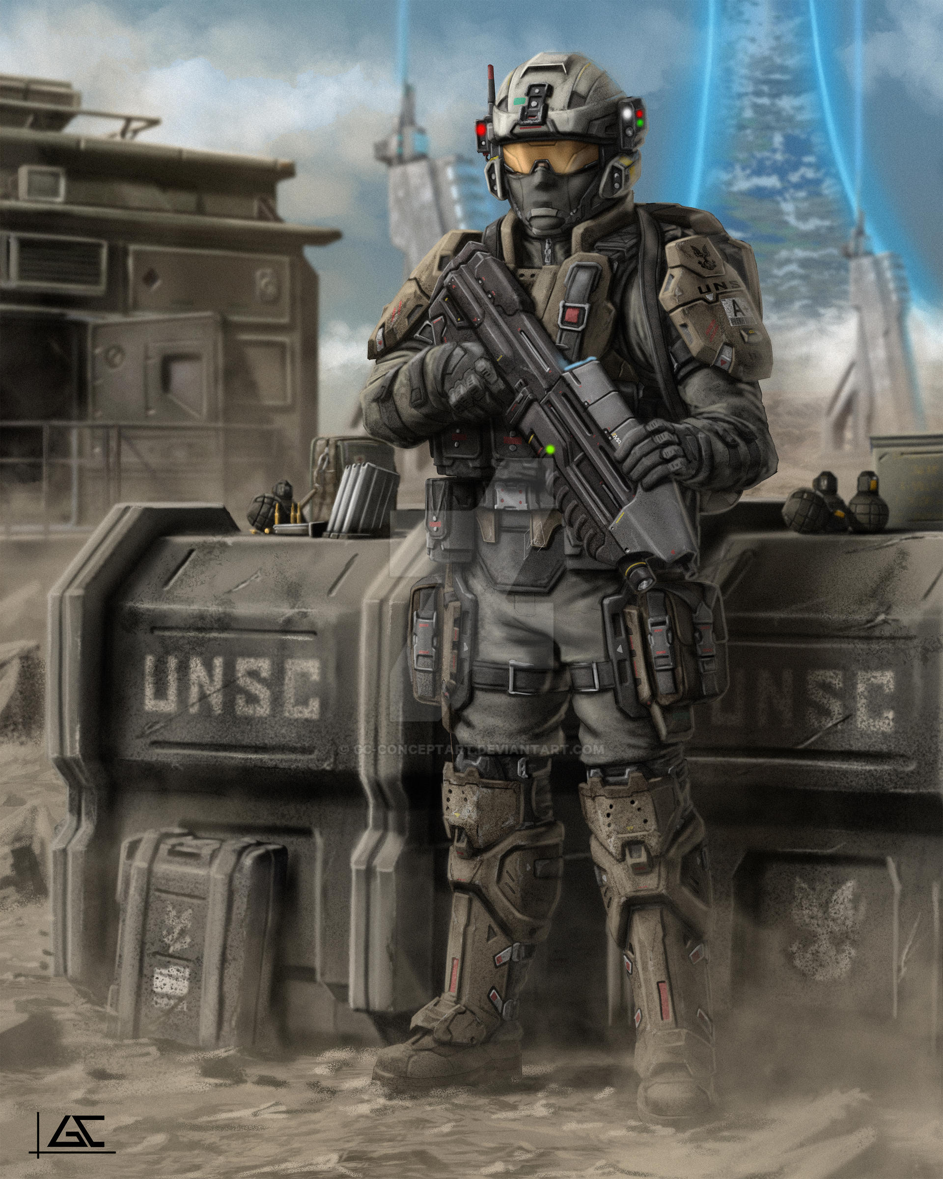 HALO - UNSC MARINE by GC-Conceptart on DeviantArt