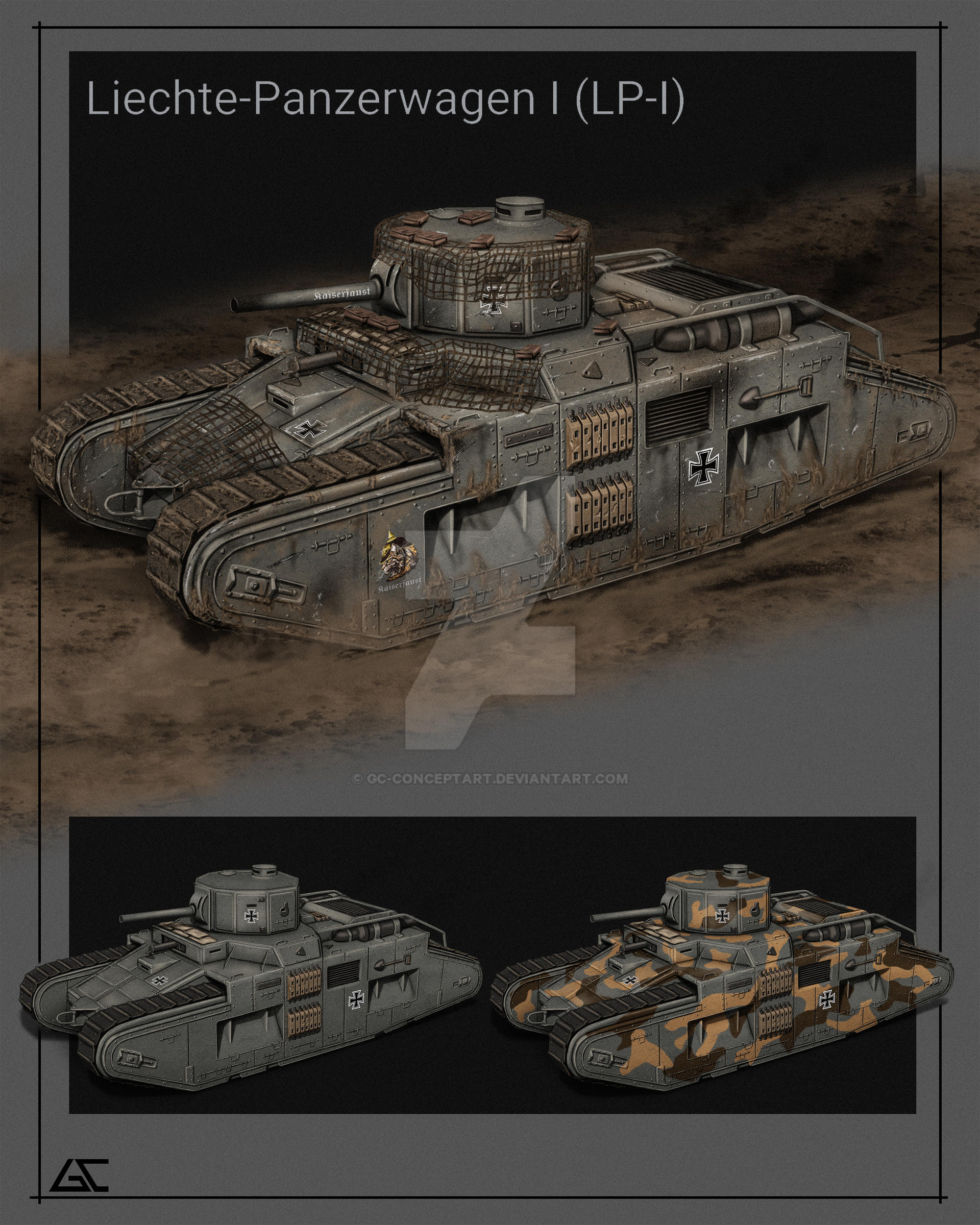 Panzer One WWI - PANZERWAGEN I (LP-I) by GC-Conceptart on DeviantArt