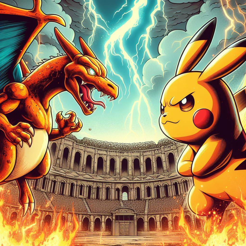 Pikachu and Charizard: Coliseum #2 by randyodork on DeviantArt