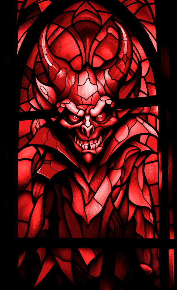Demon In Window Medievil - Stained Glass Demon GIF by Murloc1989 on DeviantArt
