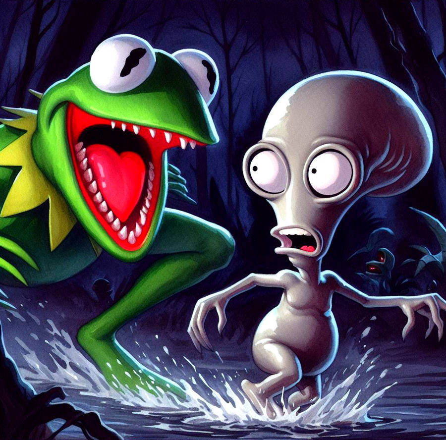 Kermit Rivals Kermit chasing Roger by Murloc1989 on DeviantArt