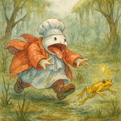 Final Fantasy IX - Quina and the golden frog
