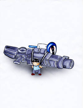 joey with gundam gun