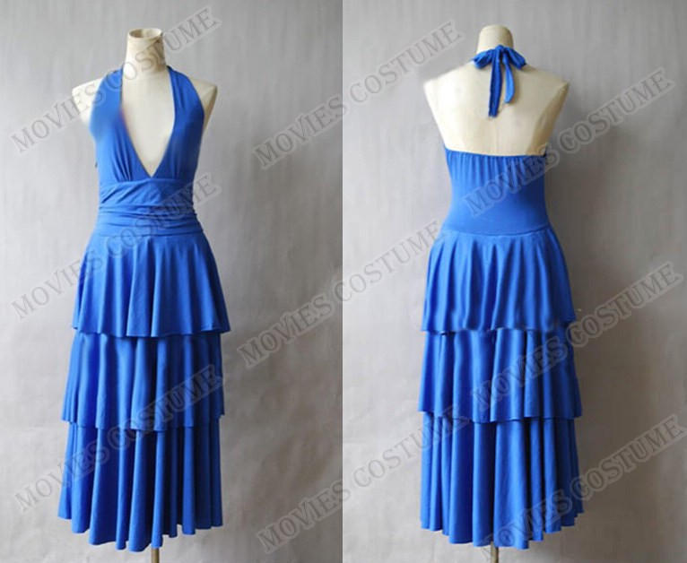 bella swan blue prom dress Bella Swan Blue Halter Ruffled Short Dress in Twilight