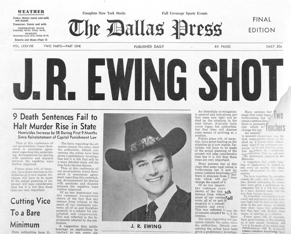 J R Ewing Shot Newspaper Prop By ToddTorpor On DeviantArt j-r-ewing-shot-newspaper-prop-by-toddtorpor-on-deviantart