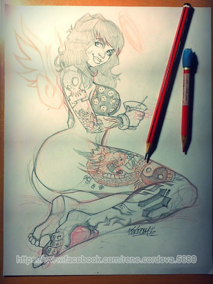 Tattoo girl sketch