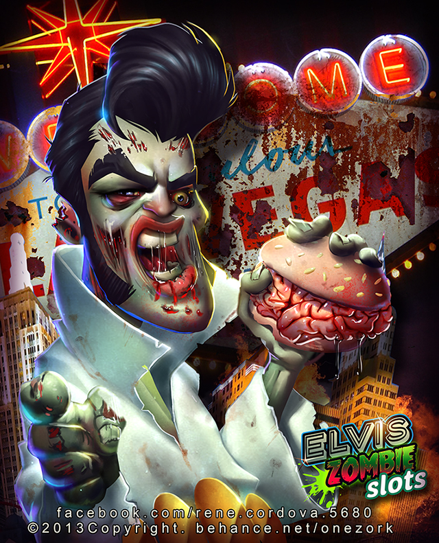 Elvis zombie slots app commission by renecordova