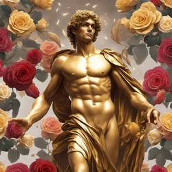 Golden Eros: DreamUp Creation