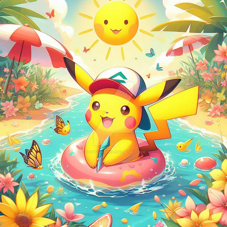 Pikachu in swimming pool pokemon (44) by SaintGrandma on DeviantArt