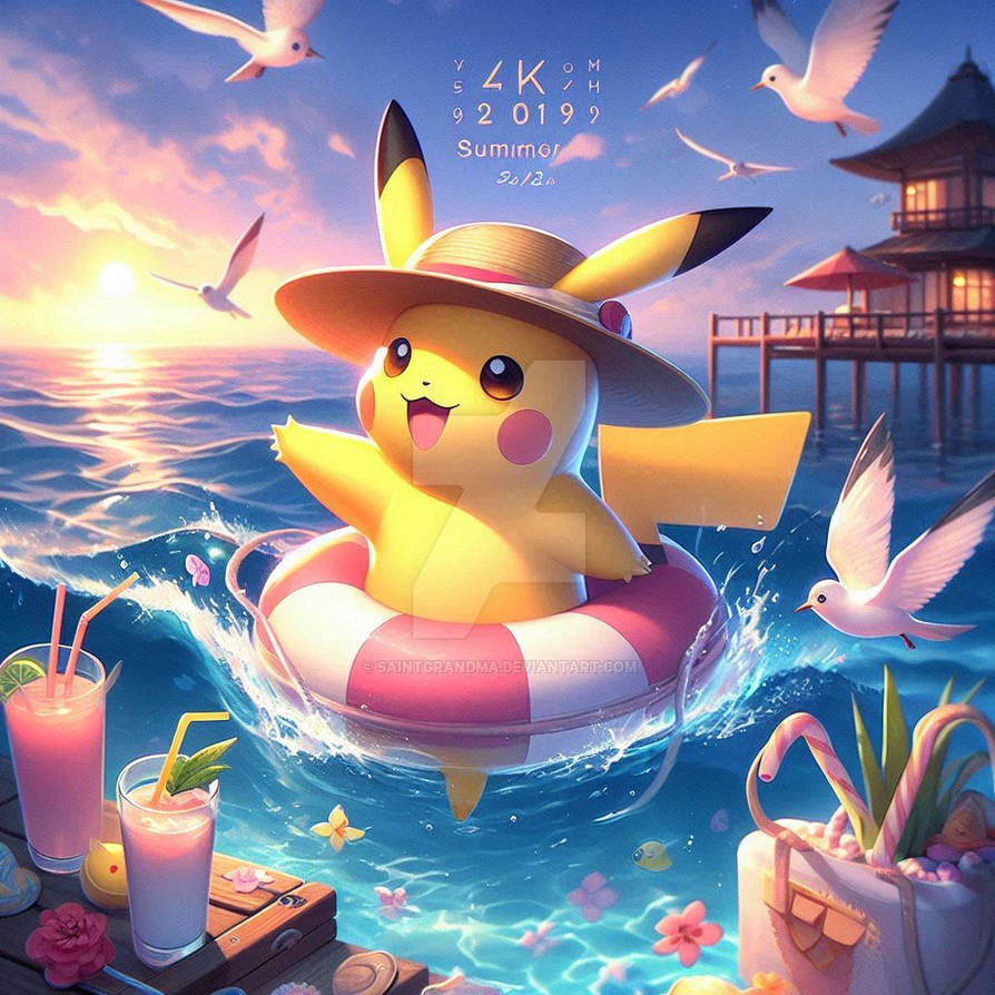 Pikachu in swimming pool pokemon (3) by SaintGrandma on DeviantArt