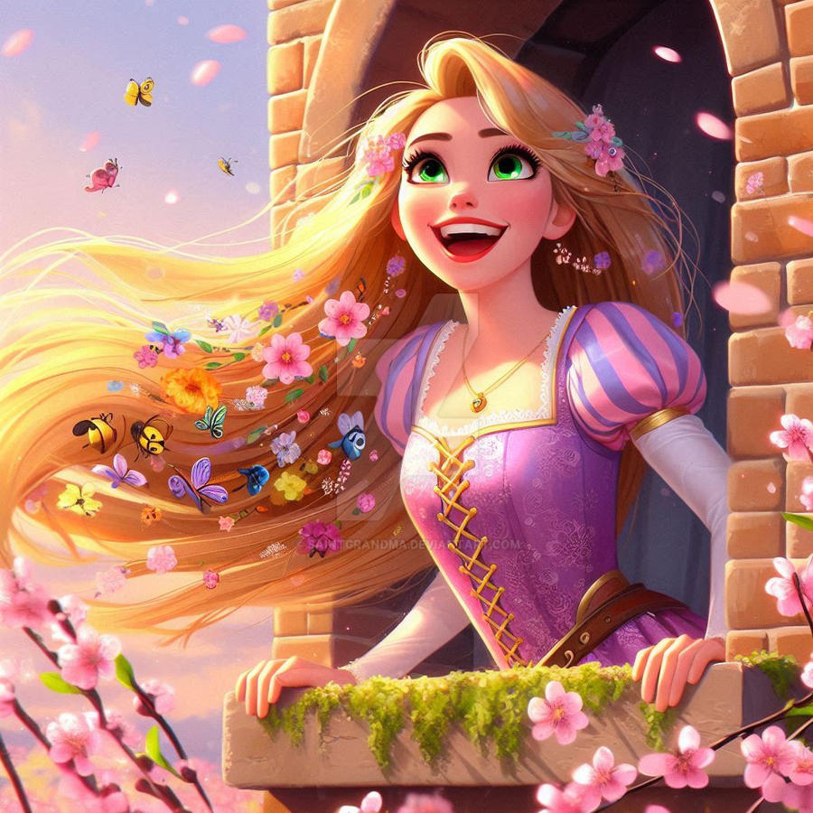Princess Rapanzel Rapunzel in tower princess lady spring babe (2) by SaintGrandma on ...