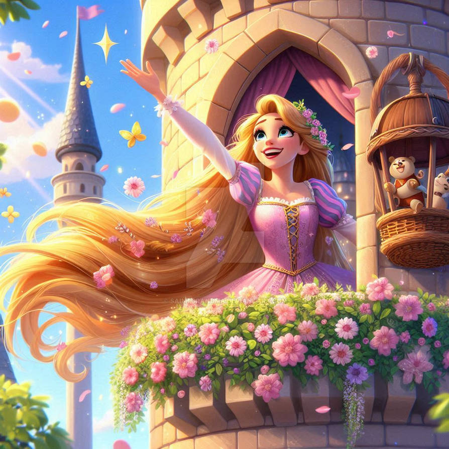 Princess On Railing Rapunzel in tower princess lady spring babe (8) by SaintGrandma on ...